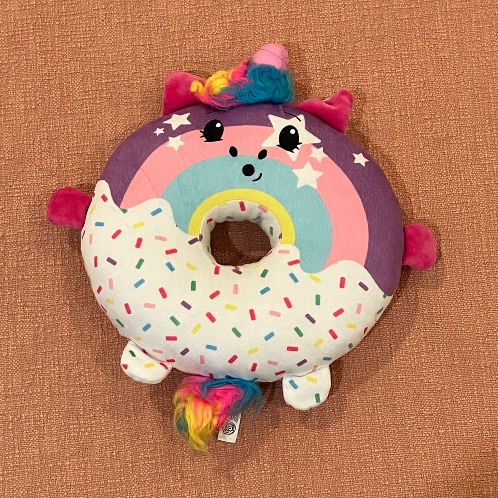 Colorful Unicorn Donut Plush Toy about 13”